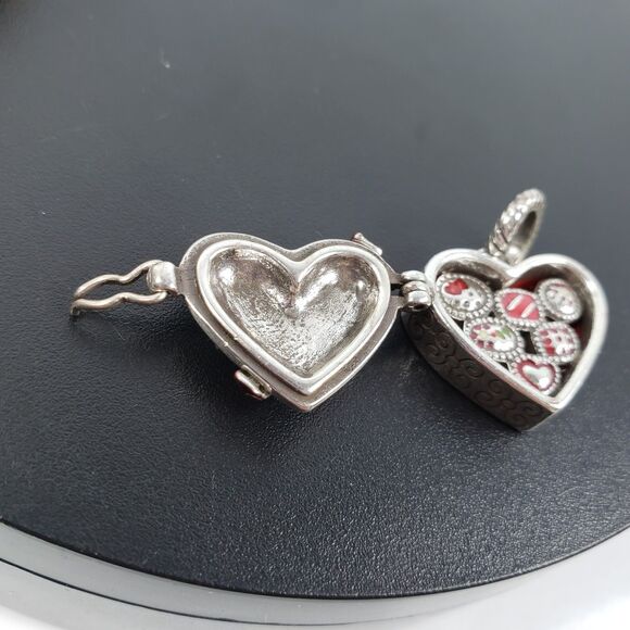 Brighton 20" Necklace Silver Heart Shape/Enamal Snowman Pendant Limited Edition - Picture 14 of 16
